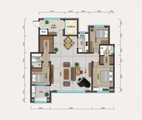 滨和·沁园雅境户型4室2厅2卫 165㎡