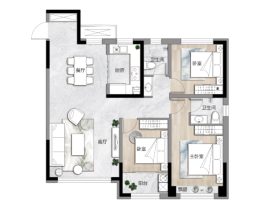 丰泽嘉苑丰逸户型3室2厅2卫134.53㎡